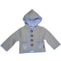 P.Eisenherz Trachtenjacke Kapuzenjacke mit Geweih, hellblaue Applikation