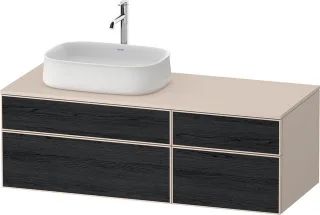 Duravit Zencha Konsolenwaschtischunterbau wandhängend Eiche Schwarz & Taupe Matt & Supermatt 1300x55 ZE4826016830000