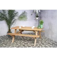 SenS-Line Garten-Essgruppe Picknick Set Gartenmöbel Gruppe Oslo Holz Bierzelt Garnitur klappbar, (Spar-Set, 3-tlg., 1 Tisch + 2 klappbare Bänke), 1 Tisch mit 2 klappbaren Bänken / wetterfest / langlebig