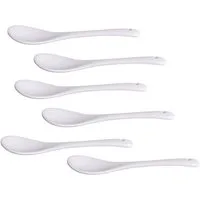 HIT Trading Eierlöffel Eierlöffel, 12,5 cm, Porzellan weiß, weiß (6er Pack)