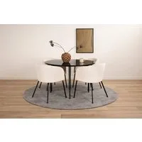 BOURGH Esstisch PLAZA runder Esszimmertisch Ø100cm - Küchentisch schwarz hochglanz, für 4 Personen