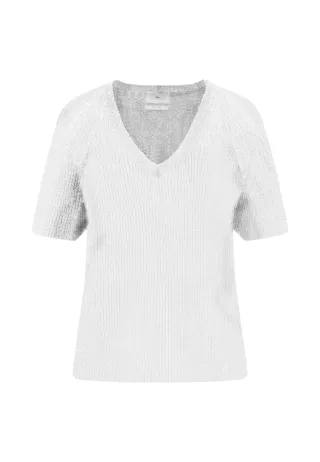 FYNCH-HATTON - PULLOVER 1/2 V-NECK LINEN milk - Gr. - M
