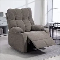 HOMCOM Relaxsessel Schaukelstuhl mit verstellbarer Beinauflage, Seitentasche (TV-Sessel, 1-St., Ruhesessel), für Wohnzimmer, Braun