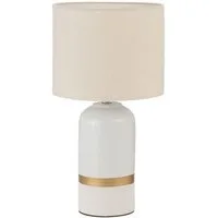 Pauleen Tischleuchte Glowing Soul max20W Weiß/Beige 230V Stoff/Keramik, ohne Leuchtmittel, E14