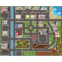 SkippiDoo Kinderteppich Straßenteppich Spielteppich Kinderzimmer Teppich Autoteppich, rechteckig, Höhe: 5 mm, keine sich wiederholende Motive, Antirutsch
