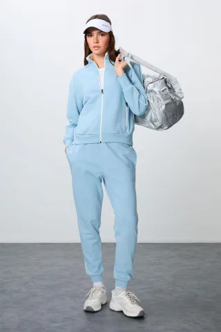 Oversized Sweatshirt mit Reißverschlusskragen und Jogginghose Set