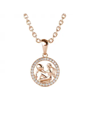 Wassermann Tierkreiszeichen Anhänger - Rose Gold und Kristall