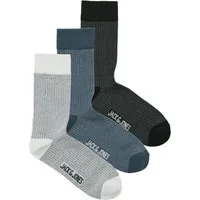 Jack & Jones Freizeitsocken JACBRYAN BIRD EYE SOCKS 3 PACK SN (3-Paar) mit Logostickerei
