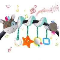 CLTYQ Greifspielzeug Spiral-Aktivitätsspielzeug für Autositz und Kinderwagen,mit Musik, Motorikspielzeug mit Lernfunktionen,Greiffähigkeit fördern für Babys