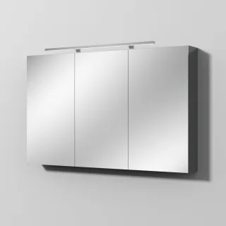 Sanipa Reflection Spiegelschrank MILLA 120 mit LED-Aufsatzleuchte, Anthrazit-Glanz, SD14679 SD14679