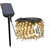 FIVMEN LED Solarleuchte Solar Lichterkette Außen, LED Solarlichterkette Warmweiß, 13 Modi Lichter mit Fernbedienung für Garten Party Balkon Terrasse