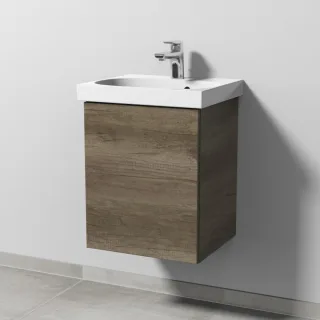 Sanipa 3way Waschtischunterbau zu Geberit Acanto Waschtisch mit 1 Tür, Eiche-Nebraska SM41337