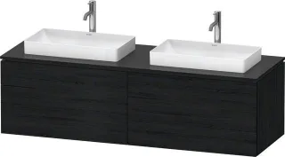 Duravit L-Cube Konsolenwaschtischunterbau wandhängend Eiche Schwarz Matt 1620x550x482 mm - LC4873B16 LC4873B16160000