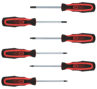 KS Tools ERGOTORQUEplus Schraubendreher-Satz, 6-tlg, Torx mit Bohrung - 159.0040