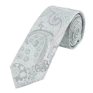 Sterlington - Krawatte Paisley 7,0-7,5cm m-grün