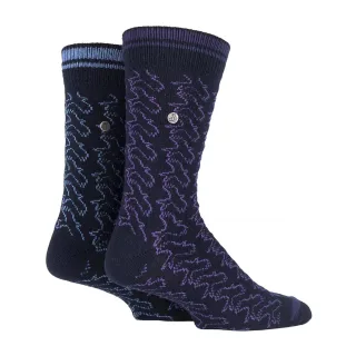 2er-Pack Herren Freizeit Rippstrick Baumwollsocken | Mittelschwere quadratisch gestrickte Socken