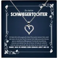 22Feels Schmuckset Schwiegertochter Geschenk Hochzeit Damen Collier Frauen Halskette (inkl. Geschenktasche, Karte(n), Poliertuch, Beutel), Echt-Silber 925/000, Karte Made In Germany