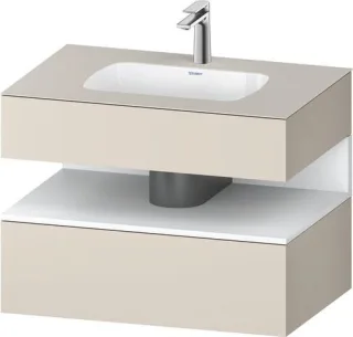 Duravit Qatego Einbauwaschtisch mit Konsolenwaschtischunterbau Taupe & Weiß Matt & Supermatt 800x550 QA4785018830000