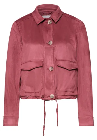 Street One - Jacke aus Velours mit Knopfleiste dark clouded blush - Gr. - 44