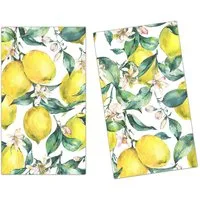 Primedeco Herd-Abdeckplatte Herdabdeckplatte Spritzschutz aus Glas Zitronenmuster, Glas, (2 tlg)