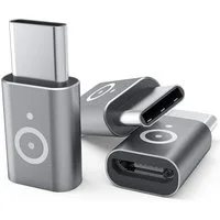 Pazzimo 3x Adapter micro-USB auf USB-C Konverter Smartphone-Kabel, USB-C, Micro-USB, Aluminium, für Handy, Smartphone, Tablet, Notebook, PC, Kabel etc.