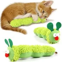 FOUORTUNATE-BEE Tierkuscheltier 2er Plüsch Raupen Katzenspielzeug mit Knisterpapier, Weich Lustig, Raupen Plüschkissen für Katzen, Spiel & Beschäftigung, 2 Stück