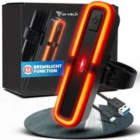 MIVELO Fahrradbeleuchtung COB Pro Fahrradlicht LED Set mit Bremsfunktion Akku USB aufladbar, StVZO zugelassen