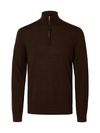 selected men - SLMTRAY LS KNIT REG MERINO HALF ZIP NOOS - Gr. - L
