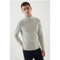 Selected Troyer SLHDANE LS KNIT STRUCTURE HALF ZIP NOOS Baumwolle, regular fit
