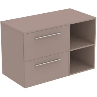 Ideal Standard Möbel-Set 100cm i.life B 2 Auszüge 2 off.Fächer Gr.Chrom Greige matt, T5753NH T5753NH