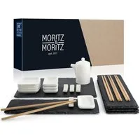 Moritz & Moritz Servierplatte Moritz & Moritz Sushi Set groß Schiefer, (22-TLG., 26-tlg), für 4 Personen
