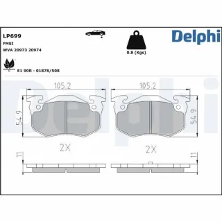 Delphi Bremsbel?ge hinten Citroen Peugeot Renault
