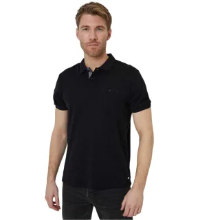 Threadbare - Poloshirt für Herren, Regulär, Gerollte kurze Ärmel (Schwarz)