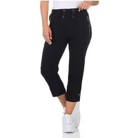 Alica Collection 7/8-Hose Sommerhose Damen Kurzgröße Caprihose Stretch Chinohose Kurzgröße, elastischer Gummibund mit Kordelzug