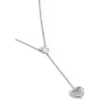 GOLDKLEIN Edelstahlkette Edelstahl Herz Glanz Kristall Schmuck Halskette, Damen, inkl. Geschenkbox