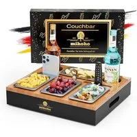 LuxusKollektion Couchtisch Couchbar Sofatablett Holz Snackschalen Biergeschenke Männer Schwarz