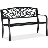 relaxdays Gartenbank Metall Ornamente
