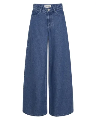 msch copenhagen - MSCHAgo Rue Wide Pants Long Mid Blue Wash - Gr. - S