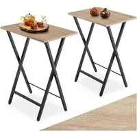 tectake Beistelltisch 2er Set Beistelltische (2-St., 2 tlg), Zwei klappbare Beistelltische im typischen Industrial-Look