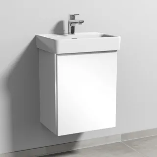 Sanipa 3way Waschtischunterbau zu Laufen Pro S Waschtisch mit 1 Tür, Weiß-Glanz BS78478