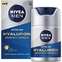 Nivea Tagescreme Anti-Age Hyaluron Feuchtigkeitscreme LSF 15 Verjüngende Hautpflege für Männer, 50 ml, Sofortige Absorption, Hyaluron-Boost, Anti-Falten Wirkung, UV-Schutz