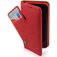 Frentree Handyhülle aus echtem Leder für iPhone 12, 13, 14, Magnetverschluss mit 4 Kartenfächern & 2 Sichtfenstern, Handy-Ständer