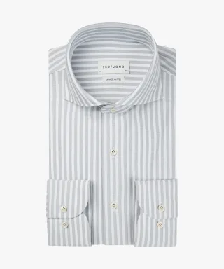 Profuomo - Grünes Japanese Knitted Hemd hellgrün - Gr. - 40