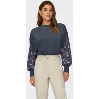 ONLY Sweatshirt ONLBROOKE L/S O-NECK FLOWER SWT Baumwollmischung, regular fit