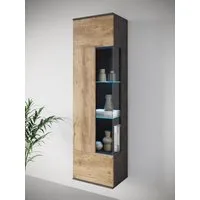 OTTO home Vitrine Kenia, stehend und hängend, Türanschlag wechselbar (1-St) Vitrineschrank mit Glastüren 160 cm Höhe