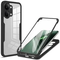 Wigento Handyhülle 360 Grad Xiaomi Poco X8 Pro Max 5G mit Display & Kameraschutz Schwarz, 360 Grad Schutz, stoßdämpfend, robust