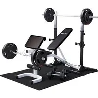 GORILLA SPORTS Hantelbank 100kg Gewichten, Verstellbar - Kraftstation, Hantelset, Trainingsbank, (1-tlg)