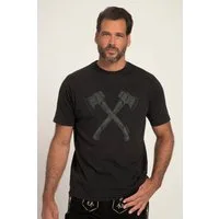 JP1880 T-Shirt T-Shirt Tracht Halbarm Doppelaxt Print Brustprint