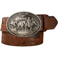 Ware aus aller Welt Koppelgürtel Rustikaler Western - Gürtel mit Cowboy Gürtelschnalle Wild West Buckle