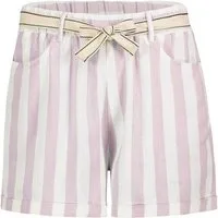 Eight2Nine Shorts Bequemer Schlupfbund Mittlere Bundhöhe Regular Fit für Damen (1-tlg) Leinen Normal Fit Gestreift atmungsaktiv Pull-on